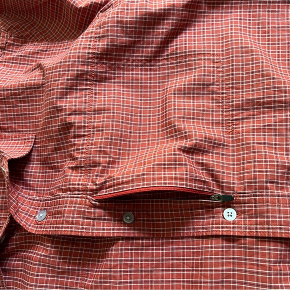 Toad & Co Insect Shield Organic Cotton Red Plaid Buttoned Down Long Sleeve Shirt - Picture 7 of 14